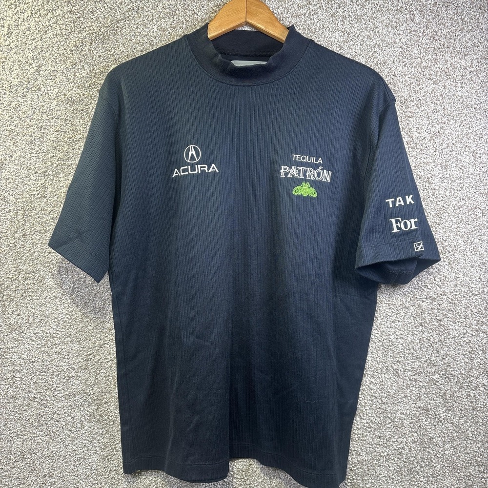 Cutter‎ & Buck Shirt Mens M Blue CB DryTec Acura Patron Racing Sponsor Team